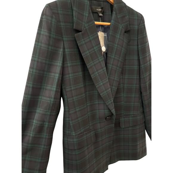 J. Crew Willa Blazer in Black Watch Tartan Bi-Stretch Wool Size 2 - Picture 5 of 10